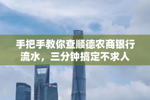 手把手教你查顺德农商银行流水,三分钟搞定不求人