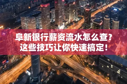 阜新银行薪资流水怎么查?这些技巧让你快速搞定!