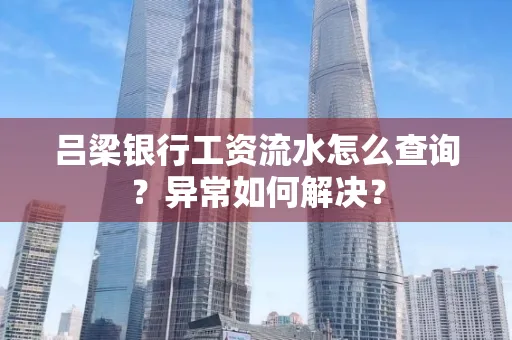 吕梁银行工资流水怎么查询?异常如何解决?