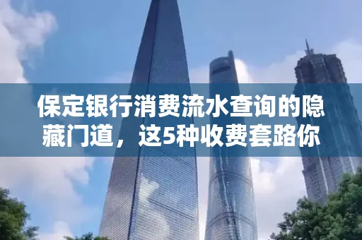 保定银行消费流水查询的隐藏门道，这5种收费套路你知道几个？
