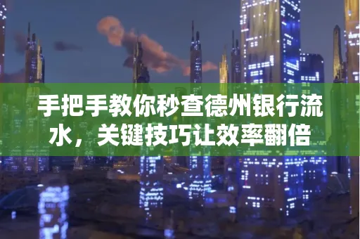 手把手教你秒查德州银行流水，关键技巧让效率翻倍