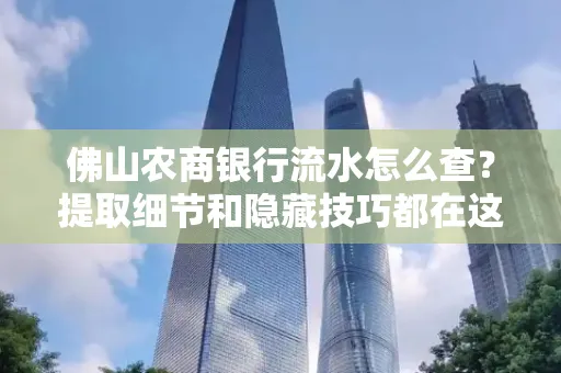 佛山农商银行流水怎么查？提取细节和隐藏技巧都在这了